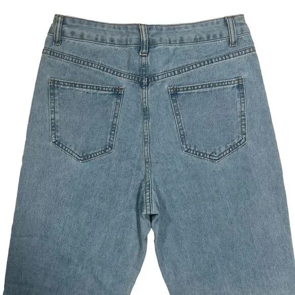 High Waisted Straight Leg Light Wash Jeans Women's Size 8/10 - Picture 6 of 7